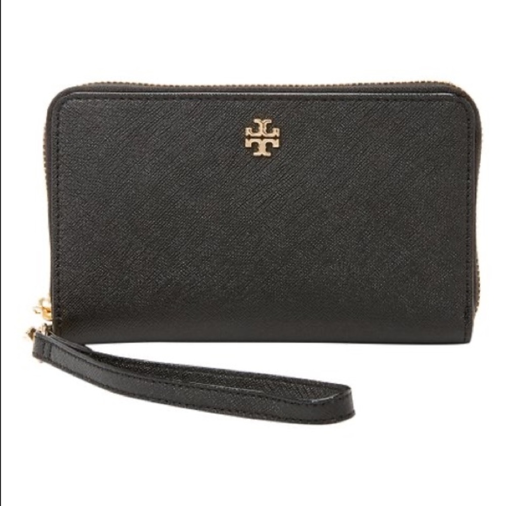 Tory Burch Robinson Wristlet Black